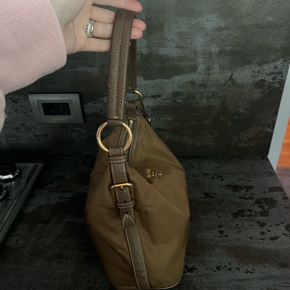 Prada Brown Nylon Bag with Leather Trim - Picture 2 of 7